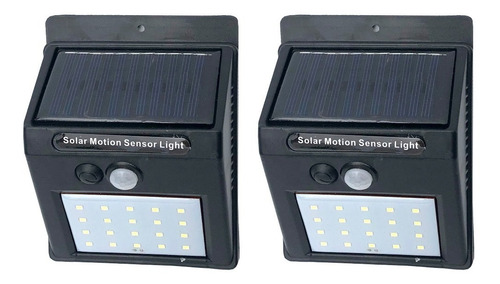 Set X 2 Luz Led Exterior Solar Panel Sensor Movimiento Farol