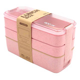 Tupper Lunch Box Slim Porta Comida 3 Pisos Cubiertos 900ml