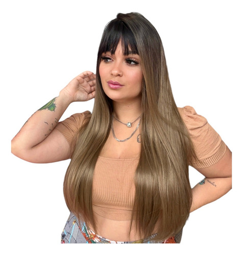 Lace Wig Franjinha Fibra Importada Identico Ao Cabelo Humano