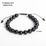 5 Pulseras Turmalina Negra De 8 Mm. Cuarzo Protección