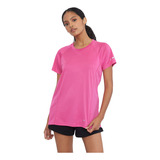 Polera Mujer Deportiva Poliéster R-neck Fucsia Corona