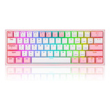 Teclado Mecánico Redragon 60% Fizz Pro K616rgb White/pink Bt