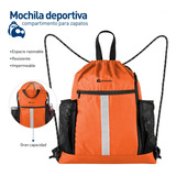 Mochila Deportiva De Gym Gimnasio Viaje Impermeable Con Cordón Para Deportistas Color Naranja