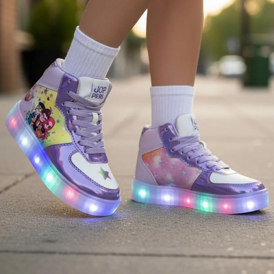 Tenis Bota Con Focos Niñas Guerreras K-pop Huntrix Luces | Meses sin interés