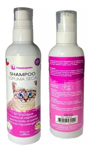 Shampoo Espuma Seca Para Gatos Champu En Seco Mascota Fragancia Limón