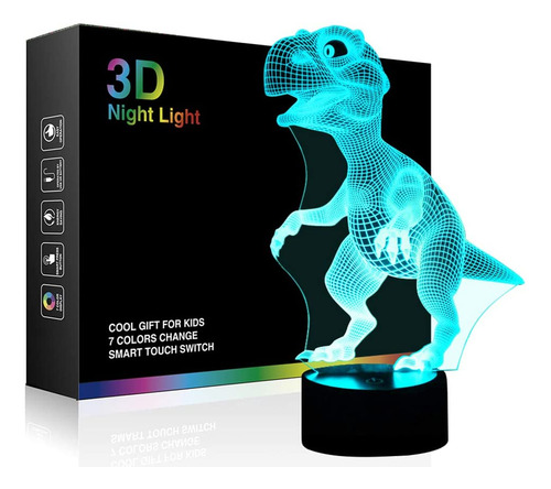Dinosaurio 3d Luz De Noche Lámpara De Escritorio Activ...