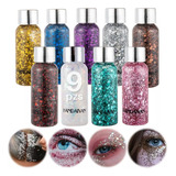 9pz Body Glitter Maquillaje Cabello Cuerpo Brillos Colores F