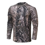 Remera Camuflada Bosque 3d  Suri  Manga Larga Tela Deportiva