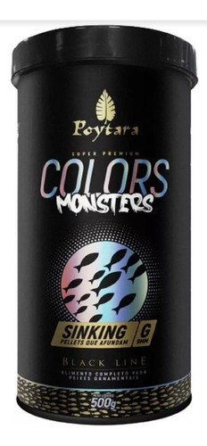 Ração Poytara Monsters Colors Sinking G 500g - Pellets 9mm