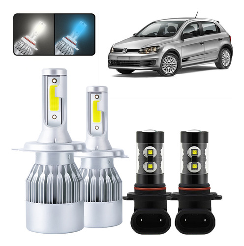 Kit De Focos Led H4 9006 Para Volkswagen Gol 2016, 2020