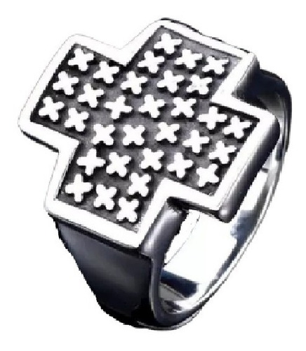 Anillo Cruz Templario Biker Punk En Acero Inoxidable Hombre