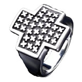 Anillo Cruz Templario Biker Punk En Acero Inoxidable Hombre