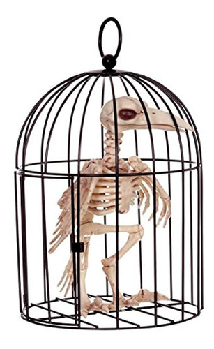 Figura Esqueleto Cuervo En Jaula