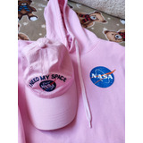 Conjunto Rosa De Hoodie Y Gorra Nasa