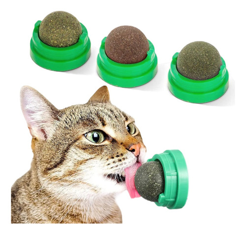 Bola Hierba Gatera Catnip Prensada Snack Para Gatos Adhesiva