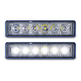 Par Faros 6 Led Barra 18w Auxiliar Fijo  Estrobo