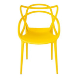 Cadeira De Jantar Top Chairs Top Chairs Allegra, Estrutura De Cor  Amarelo, 6 Unidades