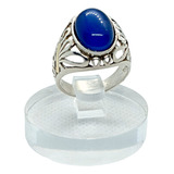 Anillo De Copa Con Piedra Azul