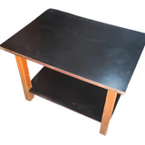 Mesa Ratona Negra Rectangular Con Un Estante