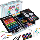 Set Para Pintar Lapices Colores Set De Arte Maleta 145pieza