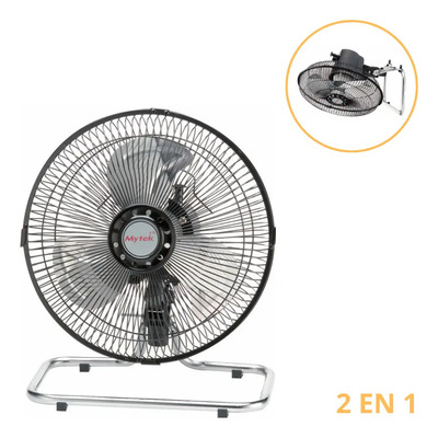 Ventilador De Mesa Y Pared Mytek 3357 De 10 Pulgadas 2 En 1 Cantidad de aspas 3 Color de la estructura Negro Color de las aspas Gris Diámetro 25.4 cm Frecuencia 60HZ Material de las aspas Metalicas | Envío gratis