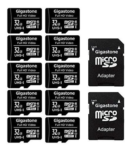 Tarjeta Micro Sd Gigastone 32 Gb, Paquete De 10, Vídeo Full