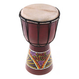 Instrumento De Tambor Musical Africano Esculpido À Mão Em Ma
