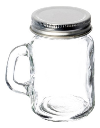 20 Tarro Mason Jar Mini De 100 Ml Con Tapa Plata Cerrada !!!