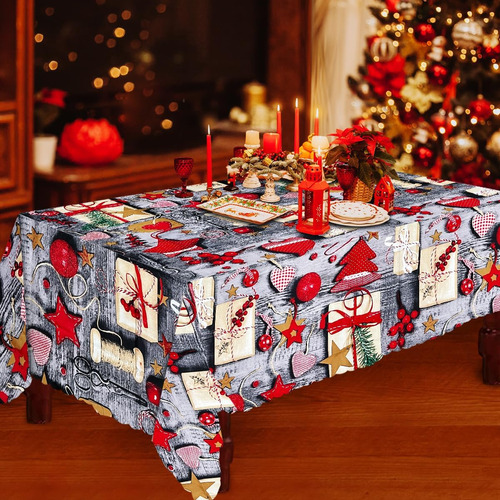 Adornos De Mantel Navidad Para La Mesa Rectangular 180*150cm