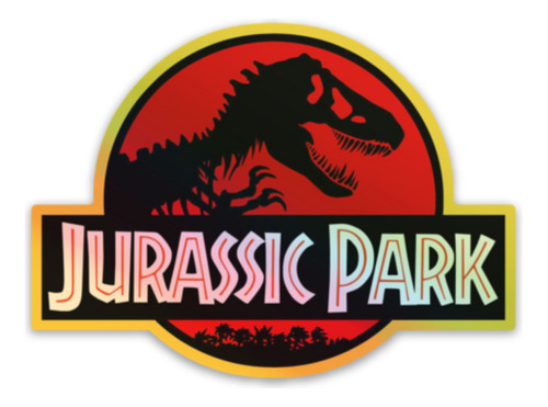 3 Pzas Sticker Holograma Jurassic Park Calcomania Pegatina