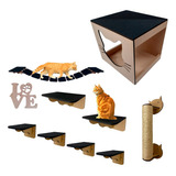 Kit Playground Gatos 9 Peças Completo Com Arranhador De Gato