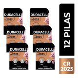 Duracell Cr2025: 6 Packs De 2 Pilas Botón De Litio, 12 Pilas