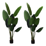 Pack 2u Planta Artificial  Decoracion Ave De Paraiso 160cm 