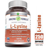 L-lisina 100% Pura 250 Capsulas 500mg Aminoacido Eg L2