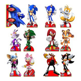 Decoração De Festa Sonic - 12 Displays De 20cm Totens