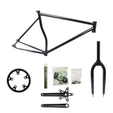 Kit Cuadro Fixie Con Tijera Y Crankset Varias Tallas Cromoly