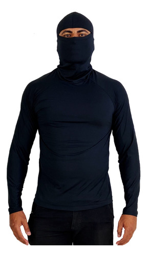 Camisa Térmica Proteção Uv Frio Calor Moto Bike Touca Ninja