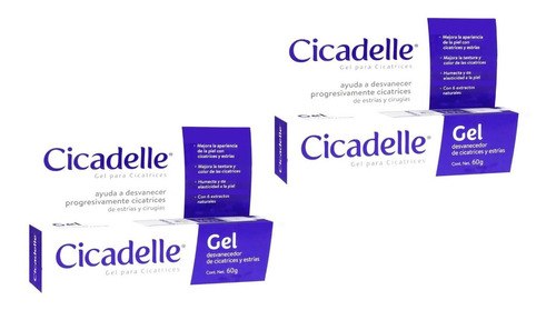 2 Gel Cicadelle Desvanecedor De Cicatrices Estrias 60g C/u