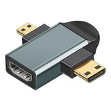 Adaptador/convertidor 2 En 1 Mini Hdmi+micro Hdmi A Hdmi 2k