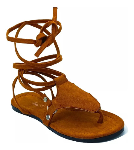 Sandalia Huarache Pata De Gallo Tipo Romana Gladiadora Cafe