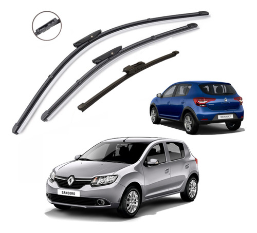 Palhetas Limpador Parabrisa Carro Renault Sandero 2015 2022