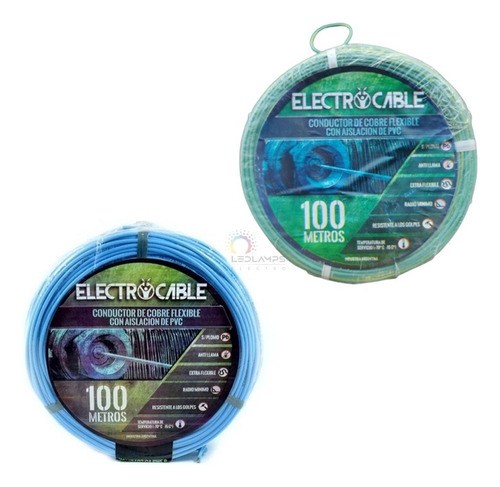 Pack X 2 Rollos Cable Unipolar 1mm 100m C/u Varios Colores