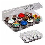 Caja De 100 Recipiente Para Cupcakes De 12 Compartimentos Co