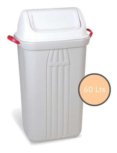 Tacho Cesto De Basura  Recipiente Residuos 60 Lts San Remo Tapa Vaiven