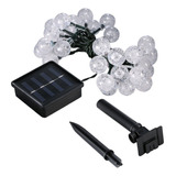 Lámpara Cadena Solar Burbuja Led Bola Cristal Jardín Exterio