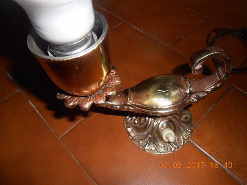 Lámpara De Aladino Velador De Bronce Macizo Antiguo