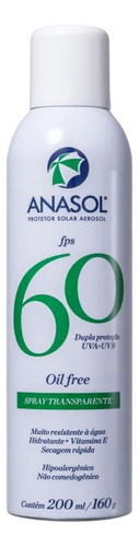 Anasol - Protetor Solar Spray Fps60 Oil Free 200g