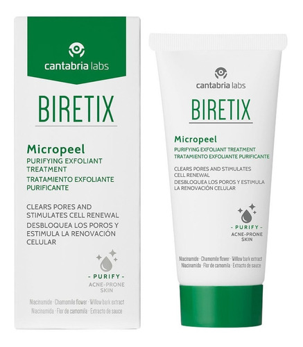 Biretix Micropeel 50ml Tratamiento Exfoliante Tipo De Piel Grasa