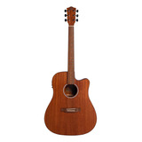 Guitarra Electroacústica Bamboo Con Funda Ga-41-mahogany-q Color Marrón