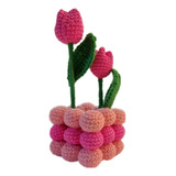 Maceta Tulipán Esferas Crochet Deco Regalo